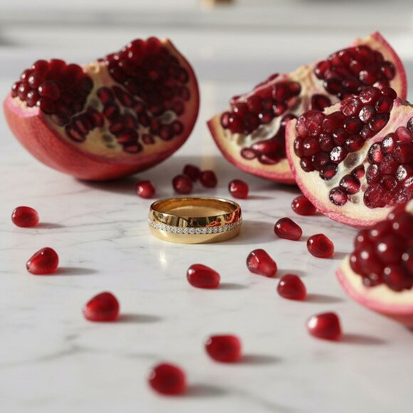 Round Diamond Eternity Band 14K (or 18k upon request) Yellow Gold Domed Ring - Picture 4 of 5